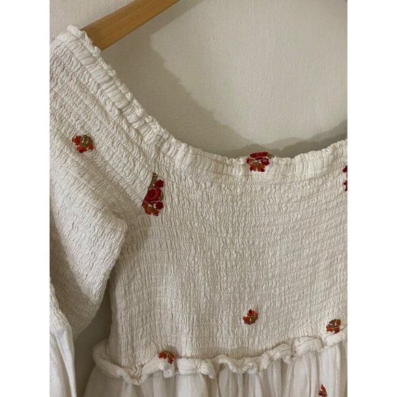 Free People Women's White Counting Daisies Embroidered Mini Dress - Medium - Picture 2 of 16
